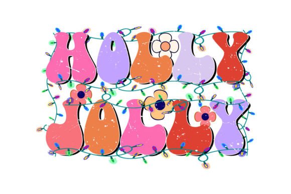 Holly Jolly Retro Groovy Christmas