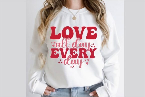 Love All Day Every Day Retro PNG Design