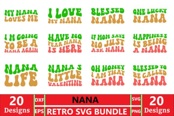 Nana Retro T-shirt Design Bundle