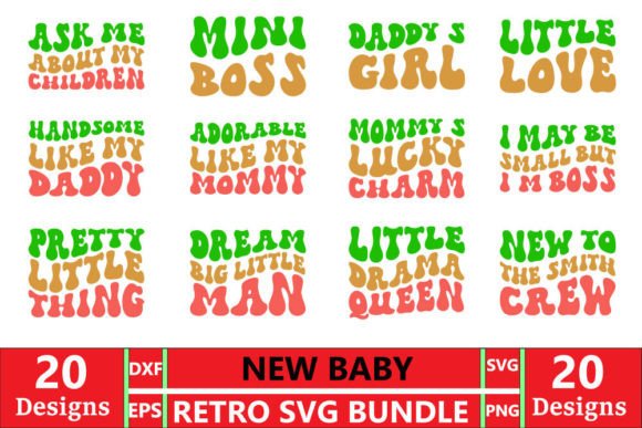 New Baby Retro T-shirt Design Bundle
