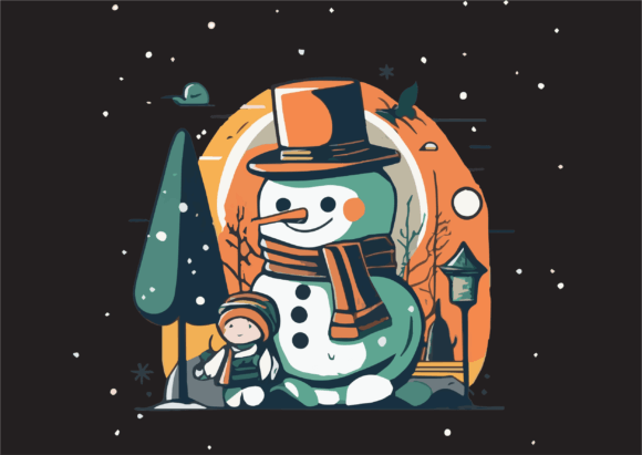 Snowman Christmas Embroidery Design